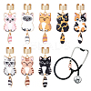 8Pcs Alloy Enamel Stethoscope Pendant Decorations HJEW-OC00201-1