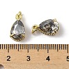 Brass Pave Cubic Zirconia Charms with Glass Crystal KK-Q039-03G-3