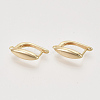 Brass Hoop Earring Findings with Latch Back Closure KK-T048-019G-NF-1