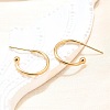 304 Stainless Steel C-shaped Hoop Circle Ball Stud Earrings LS-STAS-K204-04G-1