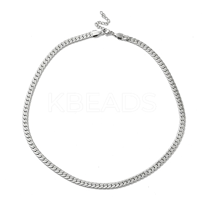 Non-Tarnish 304 Stainless Steel Cuban Link Chain Necklace LS-NJEW-K249-01A-P-1