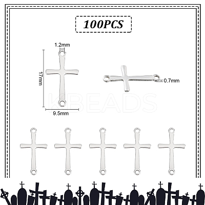 100Pcs 201 Stainless Steel Connector Charms STAS-UN0048-56-1