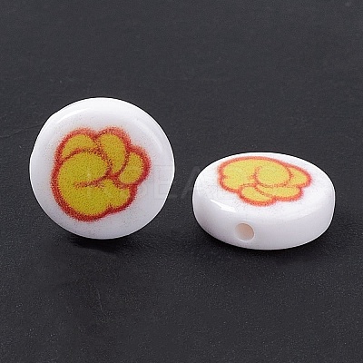Opaque Printed Acrylic Beads SACR-F004-01A-1