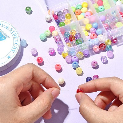200Pcs 10 Styles Opaque Acrylic Beads MACR-CJ0001-46-1