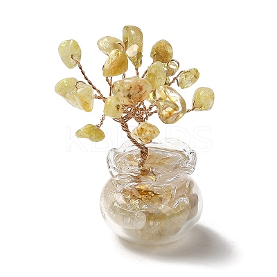 Natural Yellow Quartz Chips Tree Decorations DJEW-Z007-02F-1