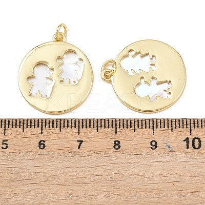Natural Shell Pendants KK-L251-36G-1