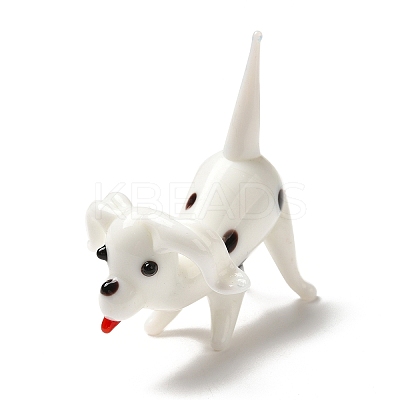 3D Dalmatian Dog Handmade Lampwork Ornaments Figurine DJEW-C013-01-1