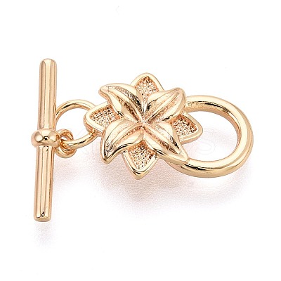 10Pcs Brass Toggle Clasps KK-T073-41G-1