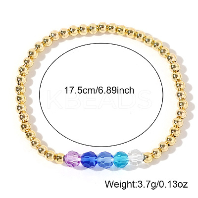 Elegant Brass & Faceted Glass Bead Stretch Bracelets CP7555-3-1