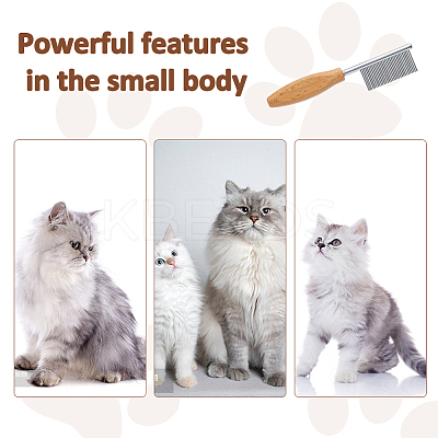 3Pcs Stainless Steel Pet Combs AJEW-FH0005-43-1