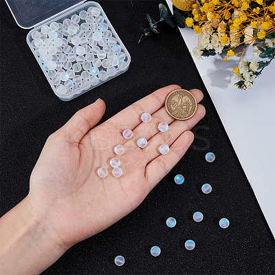 120Pcs Synthetic Moonstone Beads Strands G-PA0001-75B-1