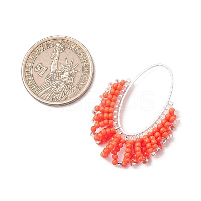 Glass Seed Beaded Pendants PALLOY-MZ01260-02-1