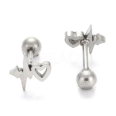 Tarnish Resistant 201 Stainless Steel Barbell Cartilage Earrings EJEW-R147-40-1