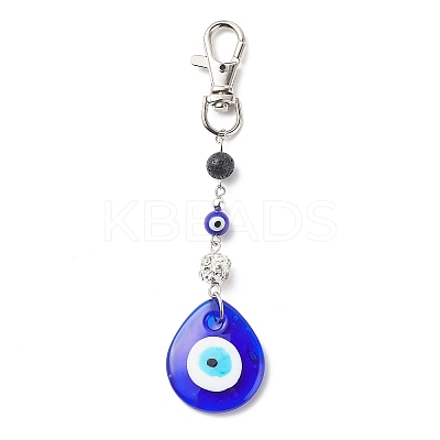 Handmade Lampwork Evil Eye Pendant Decoration HJEW-JM00791-01-1