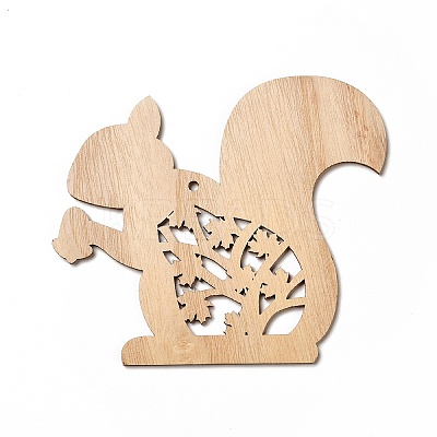 Single Face Printed Wood Big Pendants WOOD-I010-11B-1