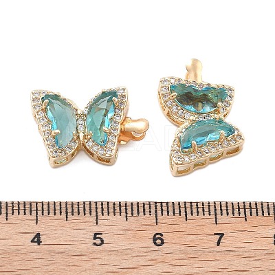 Brass Micro Pave Cubic Zirconia Box Clasps KK-B125-20G-1