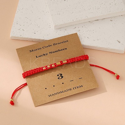 Morse Code Style Stainless Steel Braided String Bracelets for Woman Men PW-WGCCBF0-03-1