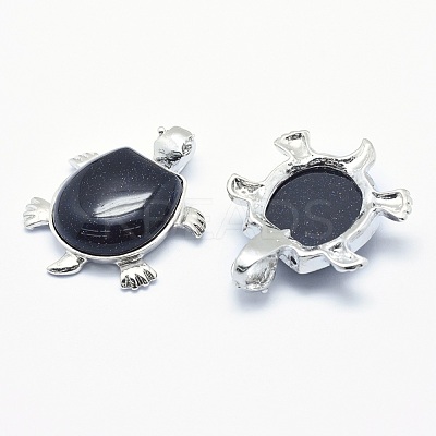 Synthetic Blue Goldstone Pendant G-G759-B08-1