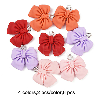 8Pcs 4 Colors Resin Pendants RESI-FP0001-46-1