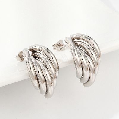 201 Stainless Steel Stud Earrings EJEW-Q026-23P-1