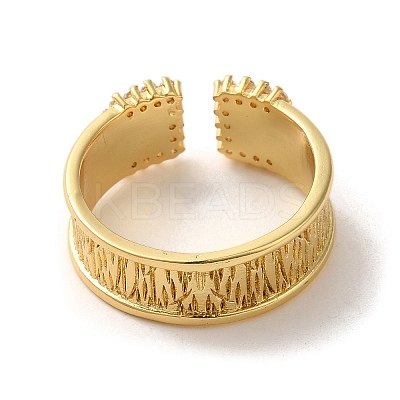 Brass Micro Pave Cubic Zirconia Adjustable Rings RJEW-K259-01D-G-1