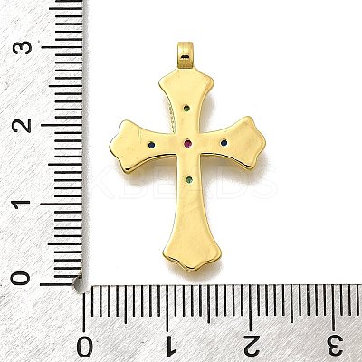 Brass Micro Pave Cubic Zirconia Pendants KK-D339-06G-1