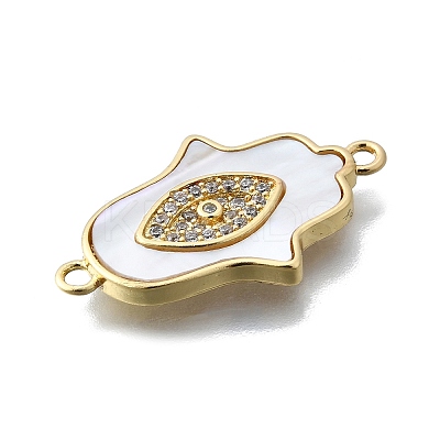 Hamsa Hand Connector Charms KK-V010-02G-01-1