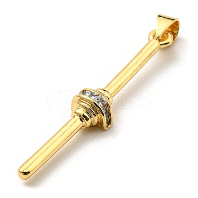Brass with Cubic Zirconia Pendants KK-K341-31G-1