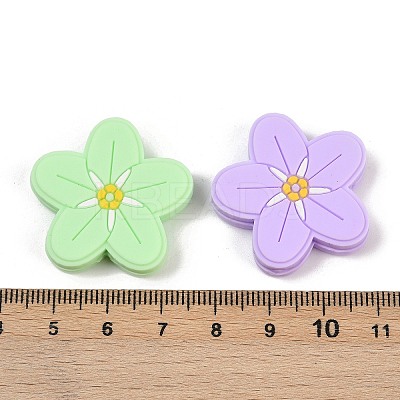 Flower Food Grade Silicone Focal Beads SIL-A011-02B-1