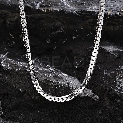 Stainless Steel Cuban Link Chains Necklaces LS-PW-WGE1B56-01-1