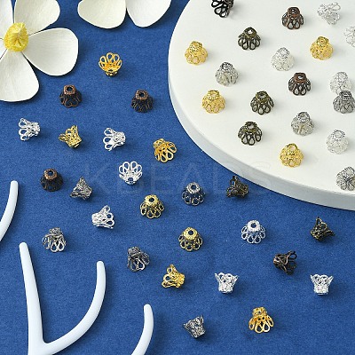 600PCS 6Colors Iron Bead Caps IFIN-YW0003-06-1