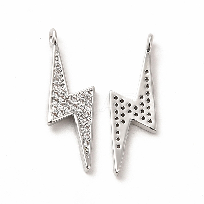 Rack Plating Brass Micro Pave Cubic Zirconia Pendants KK-K165-18P-1