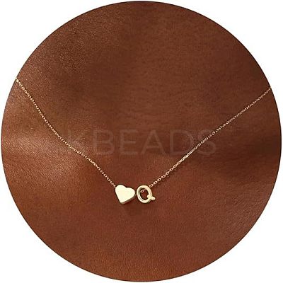 Simple Style Adjustable 316L Surgical Stainless Steel Heart and Initial Pendant Necklaces for Women WG95AEF-17-1