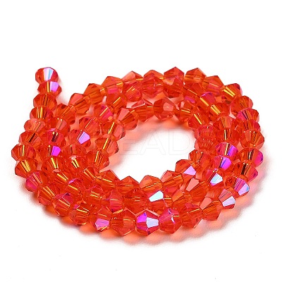 Transparent Electroplate Glass Beads Strands GLAA-F029-2mm-D14-1