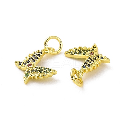 Brass Micro Pave Colorful Cubic Zirconia Charms KK-E068-VF095-1