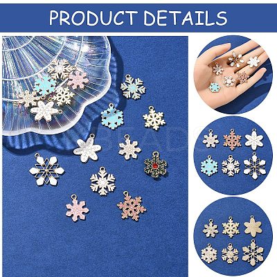 20Pcs 10 Colors Christmas Style Alloy Enamel Pendants ENAM-YW0004-39-1