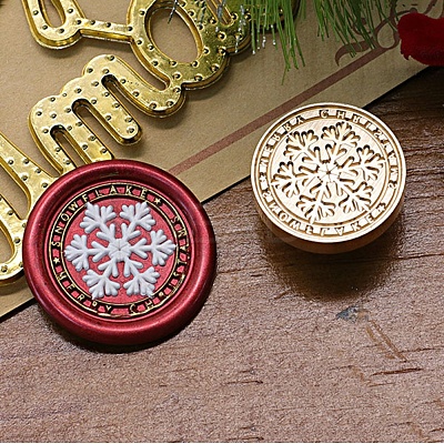 Christmas Series Wax Seal Brass Stamp Head LS-AJEW-M037-01G-25-1