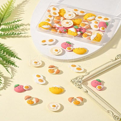 40Pcs Opaque Resin Cabochons CRES-FS0001-21-1