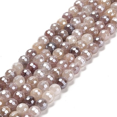 Electroplated Natural Violet Strawberry Quartz Round Beads Strands G-L598-A06-02-1