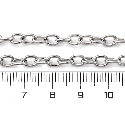 201 Stainless Steel Cable Chain Necklaces NJEW-Q013-12C-P-1