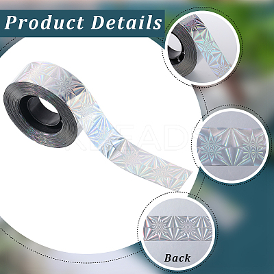 Holographic Laser Shining Bopp PET Plastic Scrapbook Decorative Adhesive Tapes AJEW-WH20010-47B-03-1
