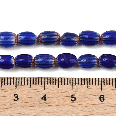 Handmade Millefiori Glass Oval Beads Strands LK-Z001-02A-02-1