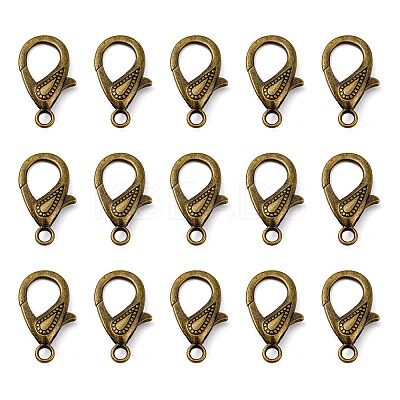 Tibetan Style Alloy Lobster Claw Clasps LS-PALLOY-O027-AB01-1