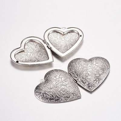 Tarnish Resistant 316 Stainless Steel Locket Pendants X-STAS-G168-10P-1