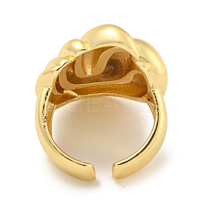 Rack Plating Brass Open Cuff Ring for Women Men RJEW-C082-08G-1