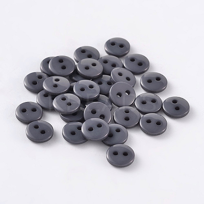 2-Hole Flat Round Resin Sewing Buttons for Costume Design BUTT-E119-20L-01-1
