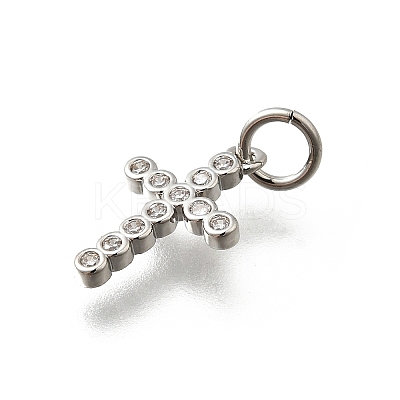 Brass Micro Pave Cubic Zirconia Charms KK-P295-54P-1