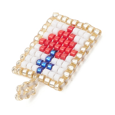 Glass Seed Beaded Pendants PALLOY-MZ01228-01-1