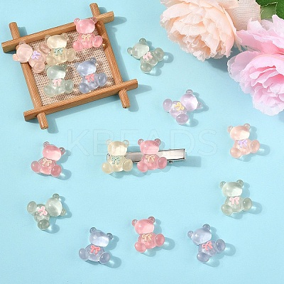 20Pcs Bear Translucent Resin Decoden Cabochons RESI-YW0004-48-1