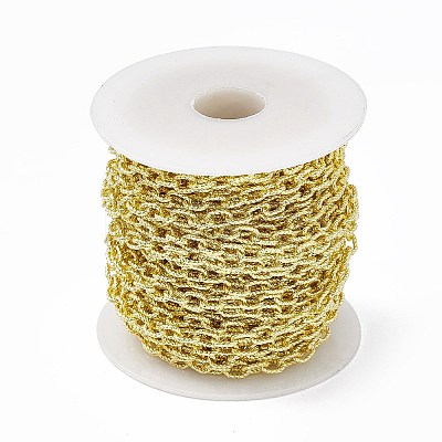 Handmade Brass Textured Cable Chains CHC-F015-23G-1